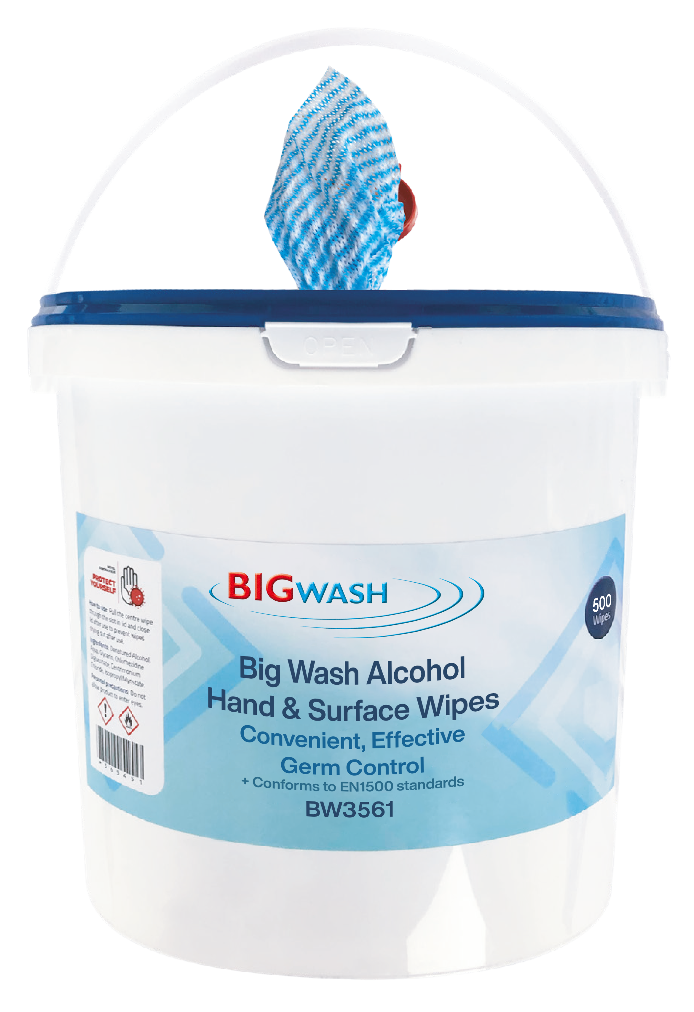 Big Wash Wipes Tub BW3561 antibacterial antiviral alcohol wipes for cleaning surfaces