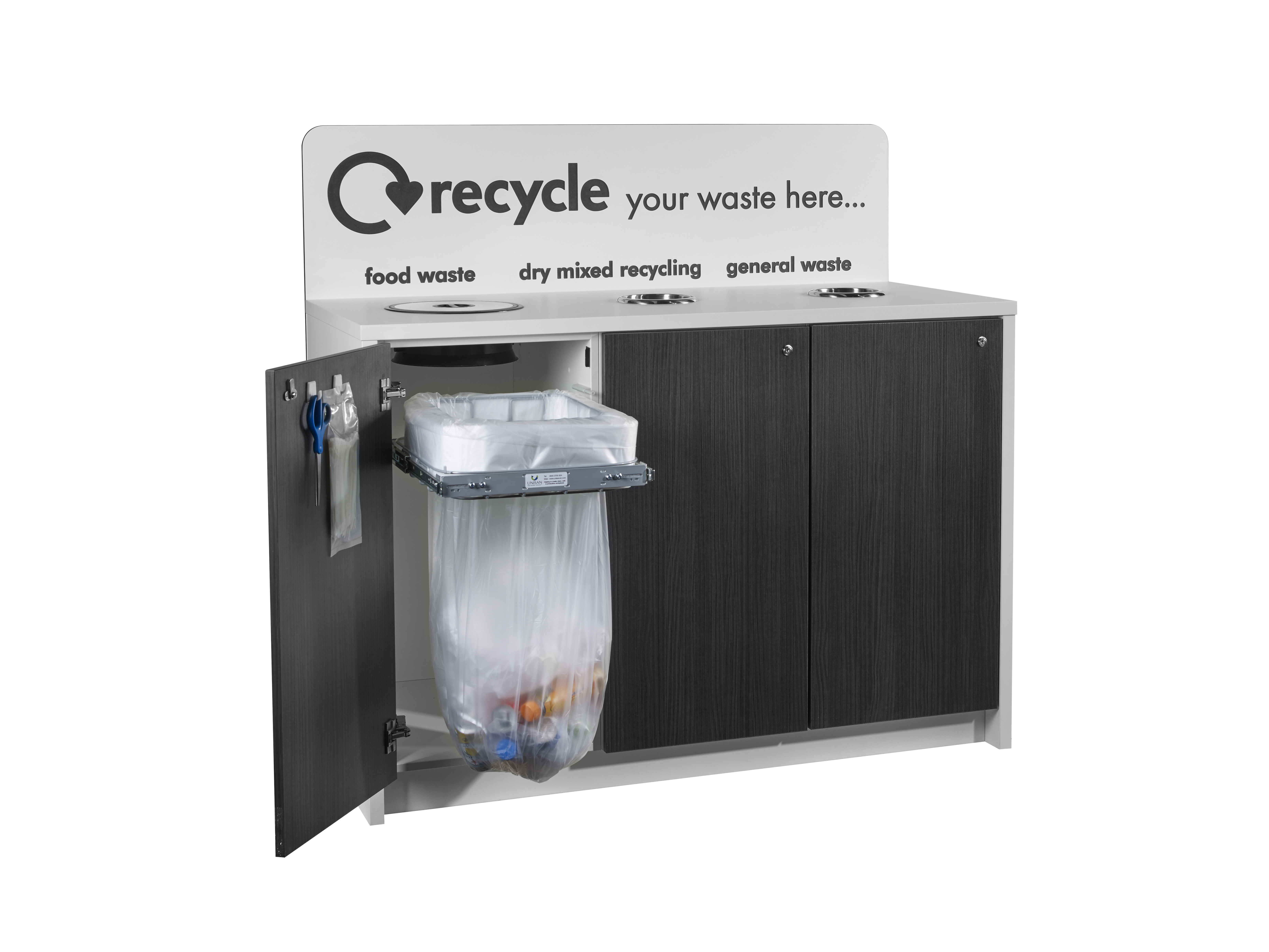 Unisort - Bespoke Recycling station with longopac bin inside