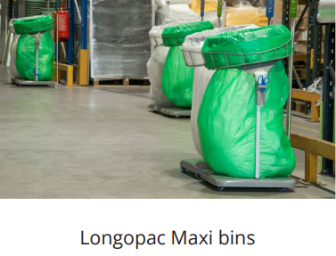 longopac maxi bins for distribution centre recycling and waste