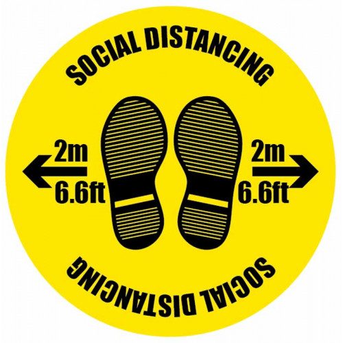 social distancing floor sticker sign