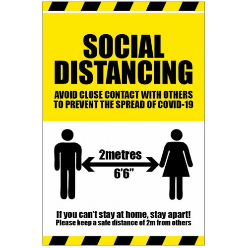 social distancing poster sign