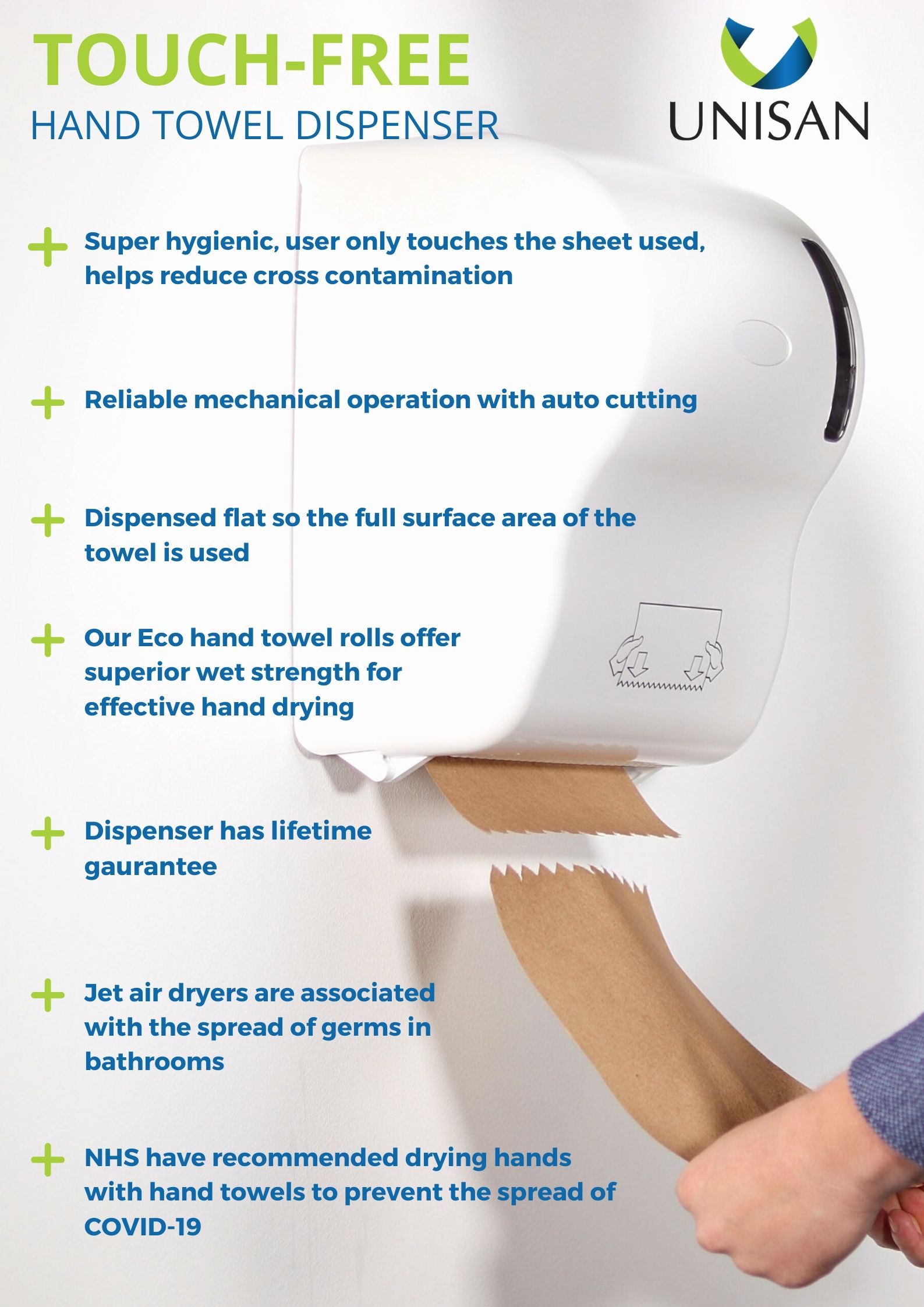 touch free hygienic hand towel dispensers