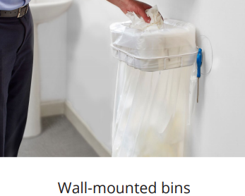 wall mounted bin for washroom waste