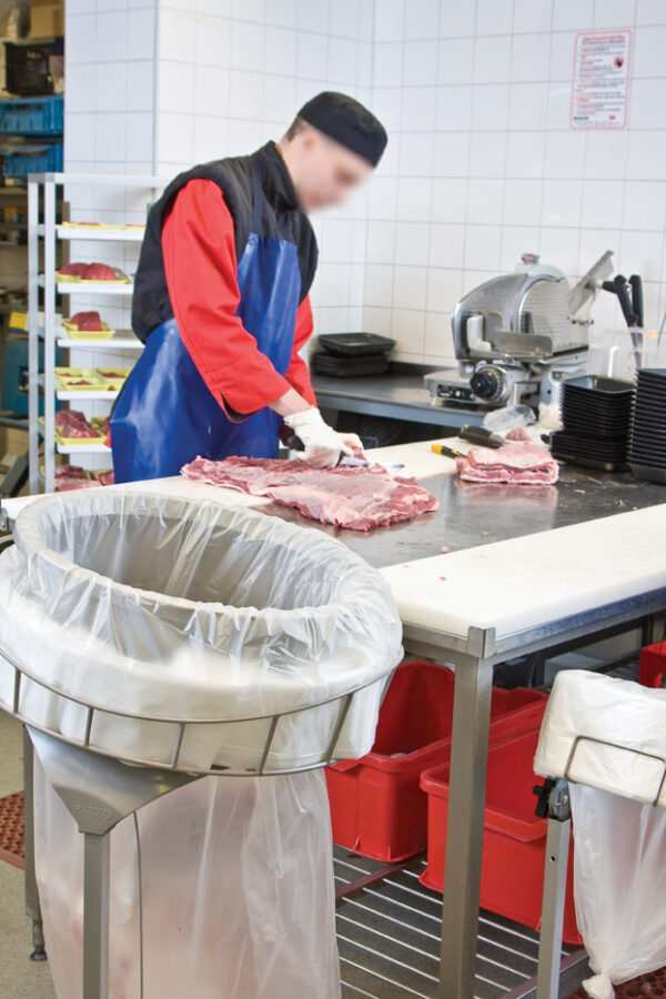 hygienic longopac continuous liner bin system great for using in food factories and manufacturing facilities