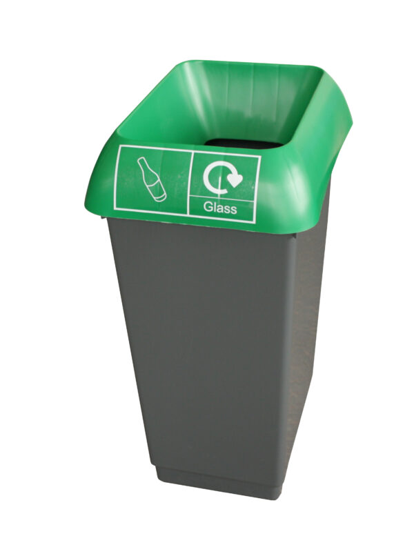 green mixed recycling office recycling bin