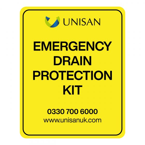 Spill Control Signage 160 x 200mm emergency drain protection kit