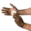 hanzl power wipes in action removing grease and grime from skin