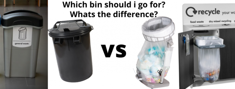 continuous liner bin bags vs standard waste and recycling bins